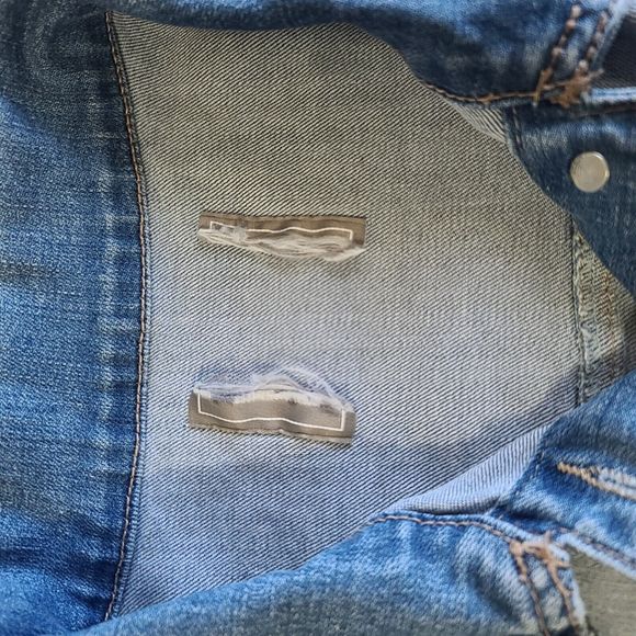 Enjean Denim Jean Jacket Distressed Women's Size Large Blue - Picture 7 of 8